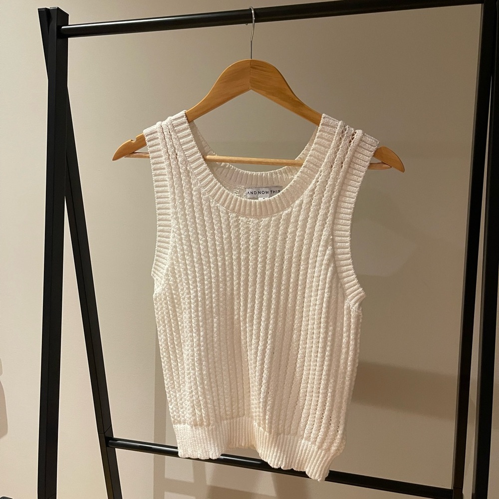 Women’s And Now This White Knit Vest - Size M